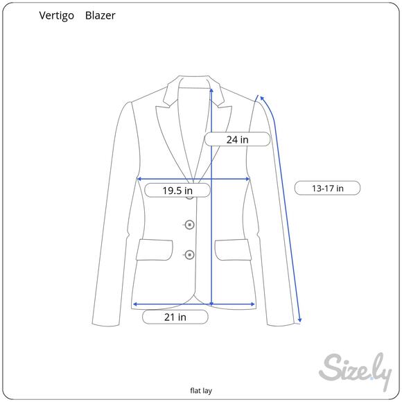 Vintage 90's Vertigo  Herringbone Blazer Short Sleeve Tulip Shape Wool Blend - Picture 7 of 7